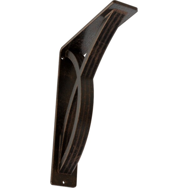 Ekena Millwork Miller Wrought Iron Bracket, (Triple center brace), Antiqued Bronze 2"W x 7 1/2"D x 10"H BKTM02X07X10TMIABZ - main